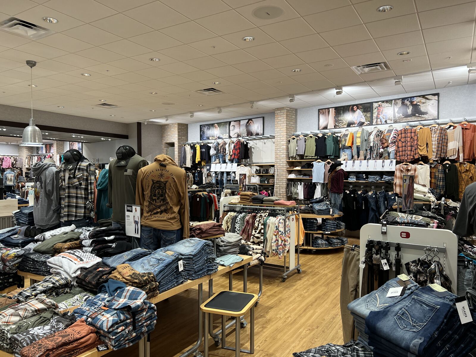 Western wear department store with pendant lighting